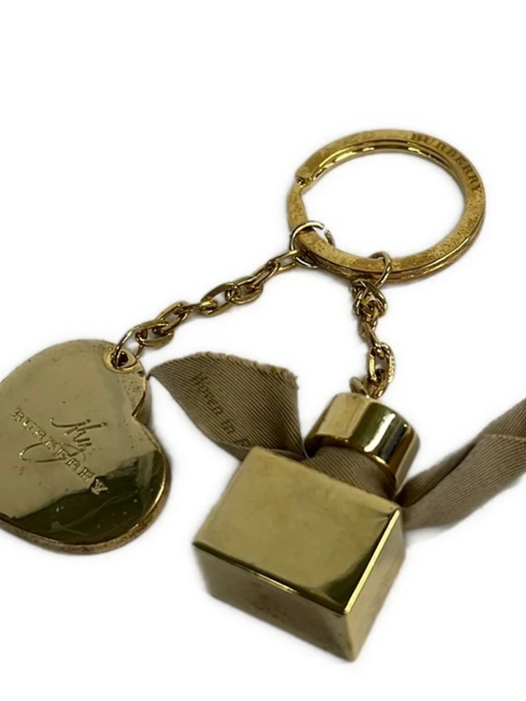 Burberry - Gold Beige Hardware Chemical Fiber Bag Charm